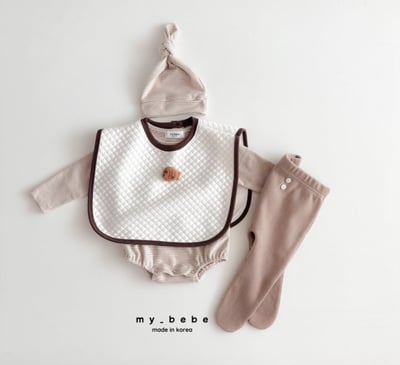 my_bebe27｜(-6m-12m-) 棉質包屁衣含扭結帽17