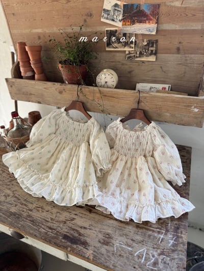 Marron24｜(1y-6y) 春日碎花荷葉洋裝13