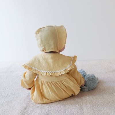 LEMONADE14｜(55cm-85cm) 2色波浪邊大翻領包屁衣含帽子16