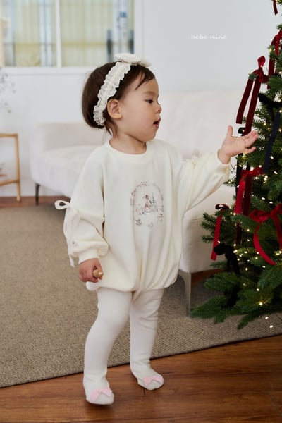 bebe nine15 (65cm-75cm) 2色蕾絲緞帶小兔連身衣6