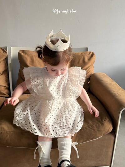 JE725｜(66-120cm) 波點刺繡洋裝包屁衣/洋裝5