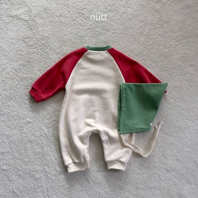 Nutt01｜(3m-16m) 小熊印花撞色休閒連身衣含帽子18