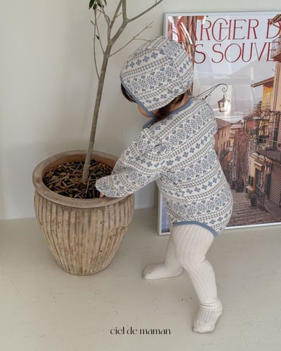 Cieldemaman11｜(3M~15M)  2色雪花針織包屁衣24