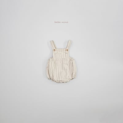 bebe nine27 (65-90) 2色格紋線條吊帶包屁褲15