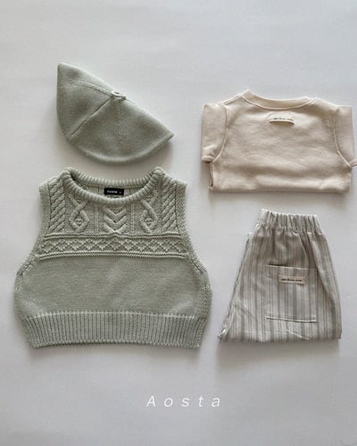 AOSTA42｜(6m-5y) 直條紋直筒長褲16