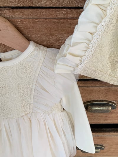 JE021｜(66cm-90cm) 蕾絲花紋薄紗包屁衣含帽子19