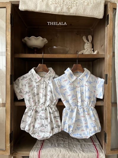 thelala58｜ (0m-18m) 鐵塔印花有領包屁衣1