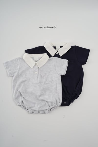 Bloom.b10｜(0m-18m) 有領口袋包屁衣9