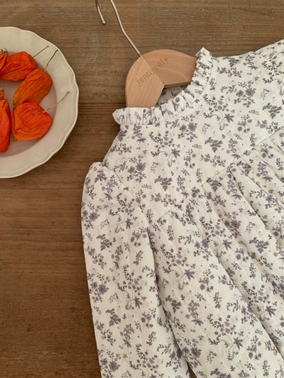 JE604｜(66cm-100cm) 紫碎花鋪棉包屁衣/傘狀外套7