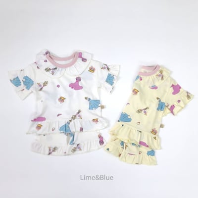 LIME&BLUE36｜(80-118cm MOM)  公主荷葉邊親子套裝8