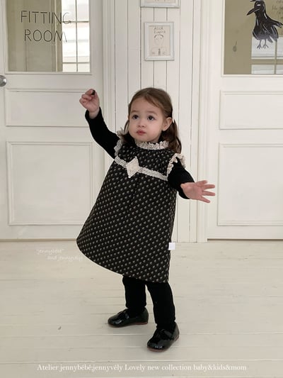 JE 647｜(80-110cm)  碎花蕾絲拼接洋裝8