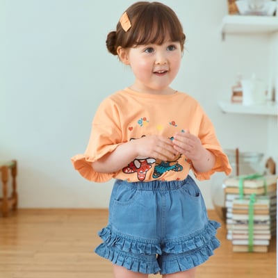 1st blue01｜(~93-118cm) 花邊層次短褲2