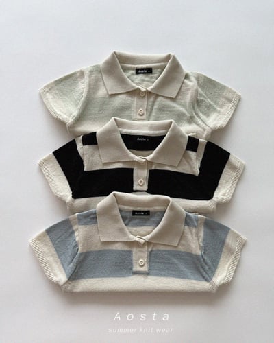 AOSTA31｜(1y-5y) 3款針織領條紋襯衫2