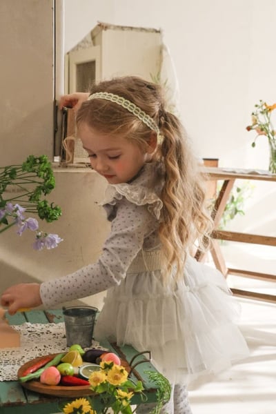 FLO40｜(75-140) 3色木耳捲邊碎花上衣8