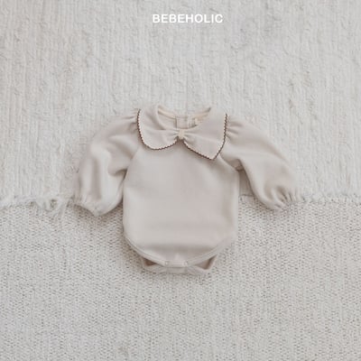 Bebe holic27｜(3m-18m) 蝴蝶結領包屁衣9