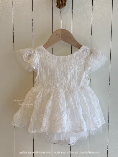 JE706｜(66-120cm) 玫瑰薄紗緞帶包屁衣/洋裝20