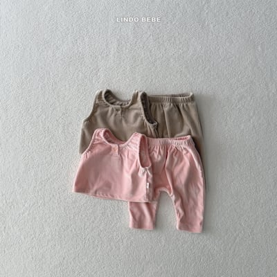 Lindo05｜(3m-18m) 燈芯絨內刷毛背心套裝3