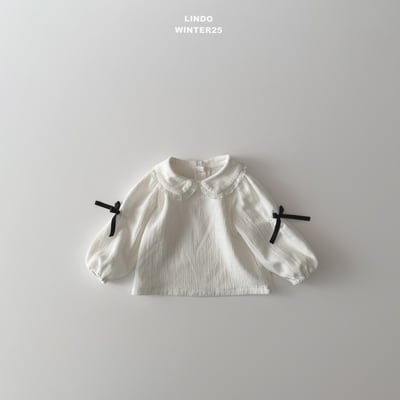 Lindo44｜(80cm-125cm) 蕾絲領緞帶襯衫9