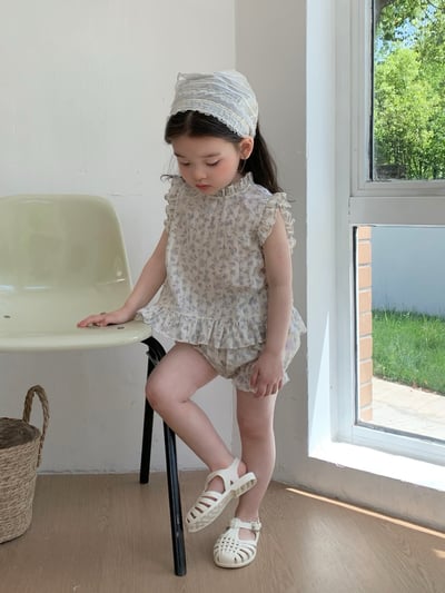 JE47｜(73-100cm) 無袖碎花套裝9