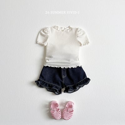 vivid111｜(78cm-125cm) 2款荷葉邊牛仔短褲7