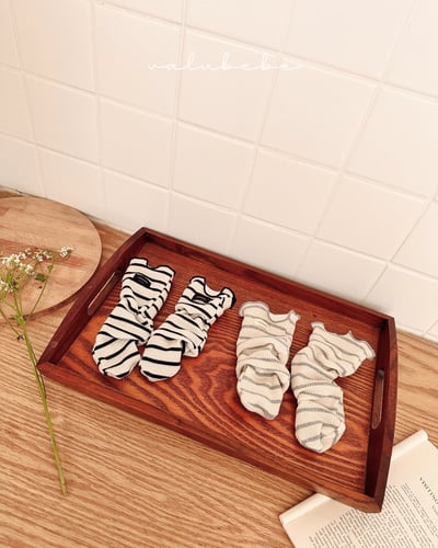 Valubebe21｜(65-90) 捲邊素面/碎花無根襪5