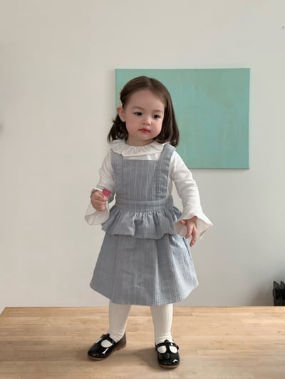 JE637｜(73cm-110cm) 麻花和葉背心洋裝/喇叭袖上衣2