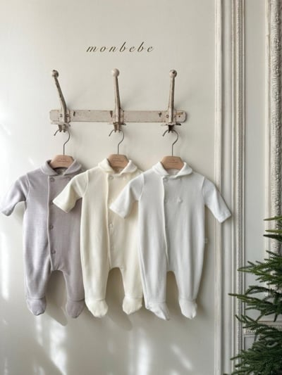 MONBEBE34｜(0m-6m) 簡約排扣連身衣8