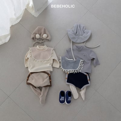 Bebe holic40｜(3m-18m) 滾邊鈕扣包屁褲4