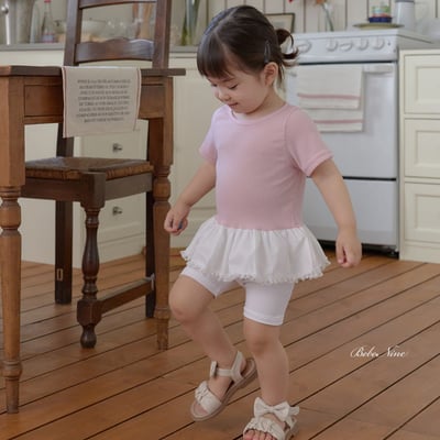 bebe nine33  (65cm-115cm) 3色素色蕾絲拼接上衣8