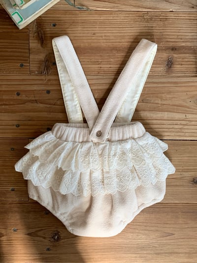 JE606｜(73cm-100cm) 毛呢蕾絲領吊帶包屁套裝4