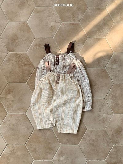 Bebe holic17｜(3m-18m) 復古碎花吊帶褲2