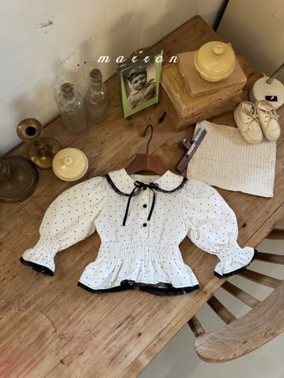 Marron60｜(1y-6y) 點點蕾絲上衣8