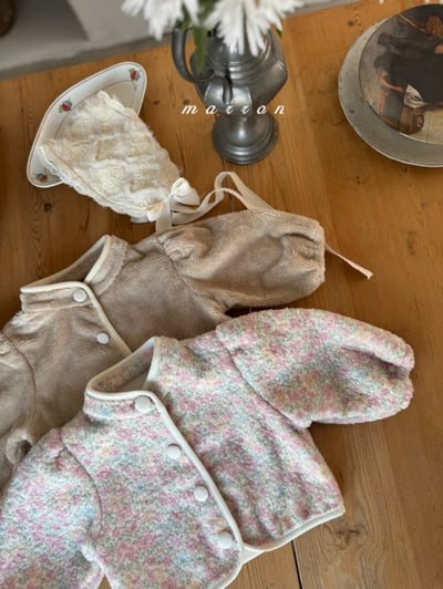 Marron 15｜(1y-6y) 刷毛蓬蓬袖立領開襟外套5