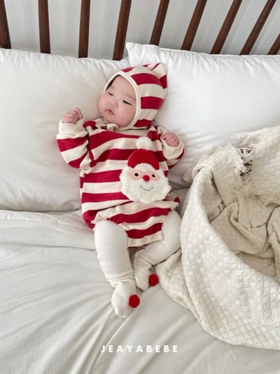 JEAYA05｜(3m-12m) 2色聖誕系列包屁衣含帽子7
