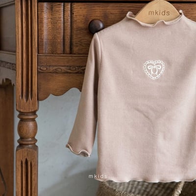 M-KIDS21｜(65-115cm) 2色刺繡捲邊上衣4