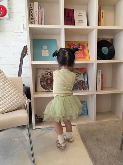 Color06｜(75-115cm) 捲邊薄紗褲裙5