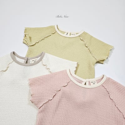 bebe nine02  (6m-24m) 3色休閒木耳邊套裝3