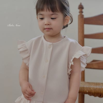 bebe nine45  (65cm-115cm) 2色荷葉鈕釦開衫套裝12