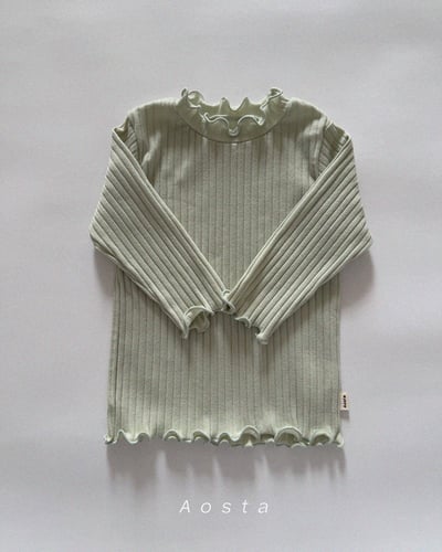 AOSTA04｜(6m-5y) 木耳邊碎花素面上衣5