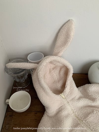 JE 655｜(80-110cm)  兔耳羊羔毛外套2