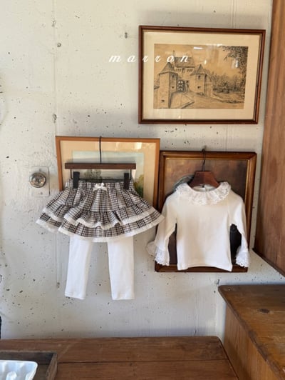 Marron16｜(1y-6y) 蛋糕格紋/蕾絲內搭褲裙13