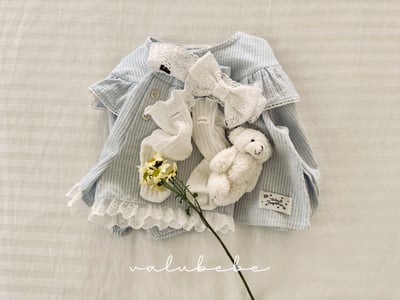 Valubebe71｜(65-90) 荷葉花領細條紋襯衫5