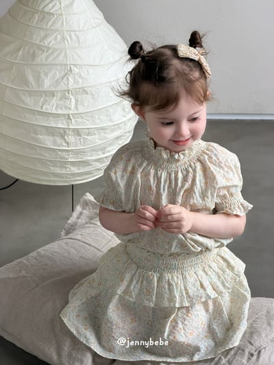 JE715｜(80-110cm) 小碎花縮口袖套裝12