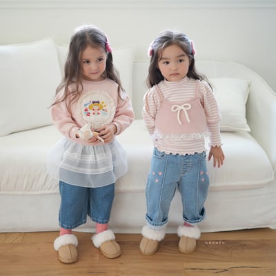 neneru22｜(70cm-125cm) 2色公主袖捲邊上衣5