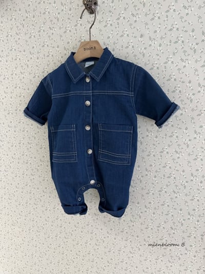 Bloom.b46｜(0m-18m) 有領牛仔連身衣5