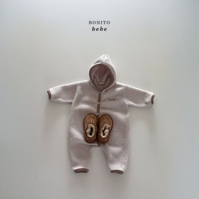 Bonito76｜(3m-18cm) 刷毛排釦連帽連身衣7