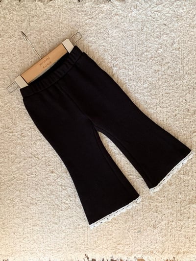 JE634｜(80cm-110cm) 毛絨花邊喇叭褲21