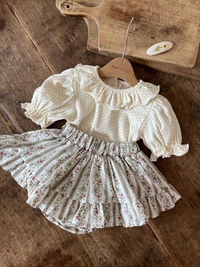 Anne Shirley10｜(1y-5y) 3色荷葉波點公主袖上衣7