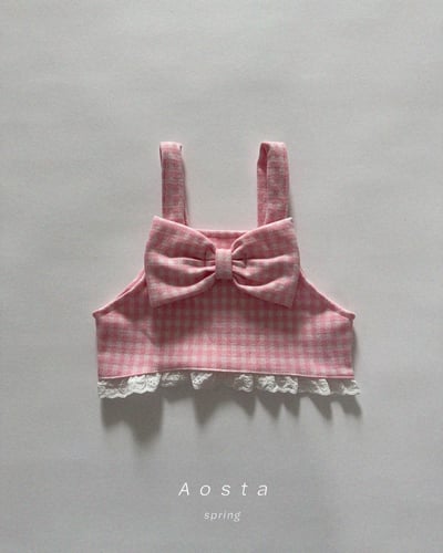 AOSTA26｜(6m-5y) 蝴蝶結蕾絲小背心4