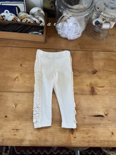 Marron52｜(1y-6y) 刺繡滾邊緊身褲4